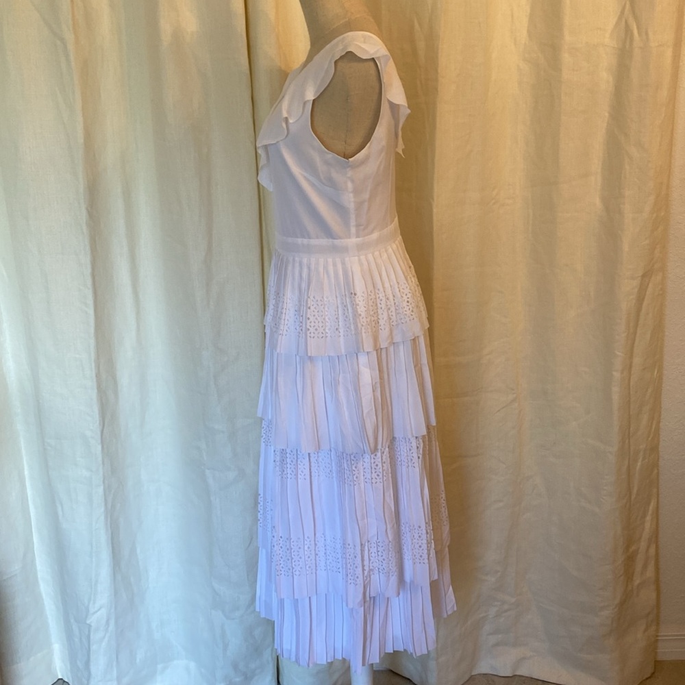Banana Republic Laser Cut Ruffle Tier Midi Dress - Picture 7 of 11